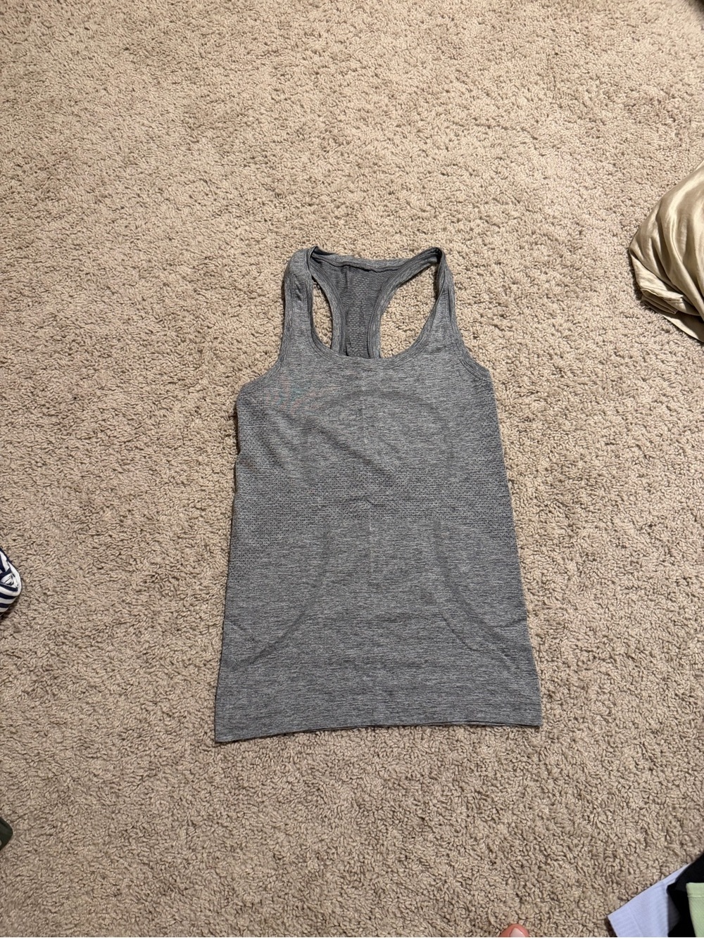 Lululemon Swiftly Tech Gray Racerback Tank Top Hip Length Size 6
